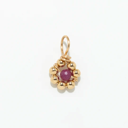 1YA0326-473 [YAY PARIS] Daisy Pendant Ruby #901emdai130 (EU)