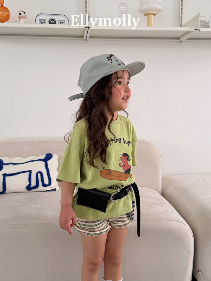 正韓夏EllyMolly 條紋捲捲短褲