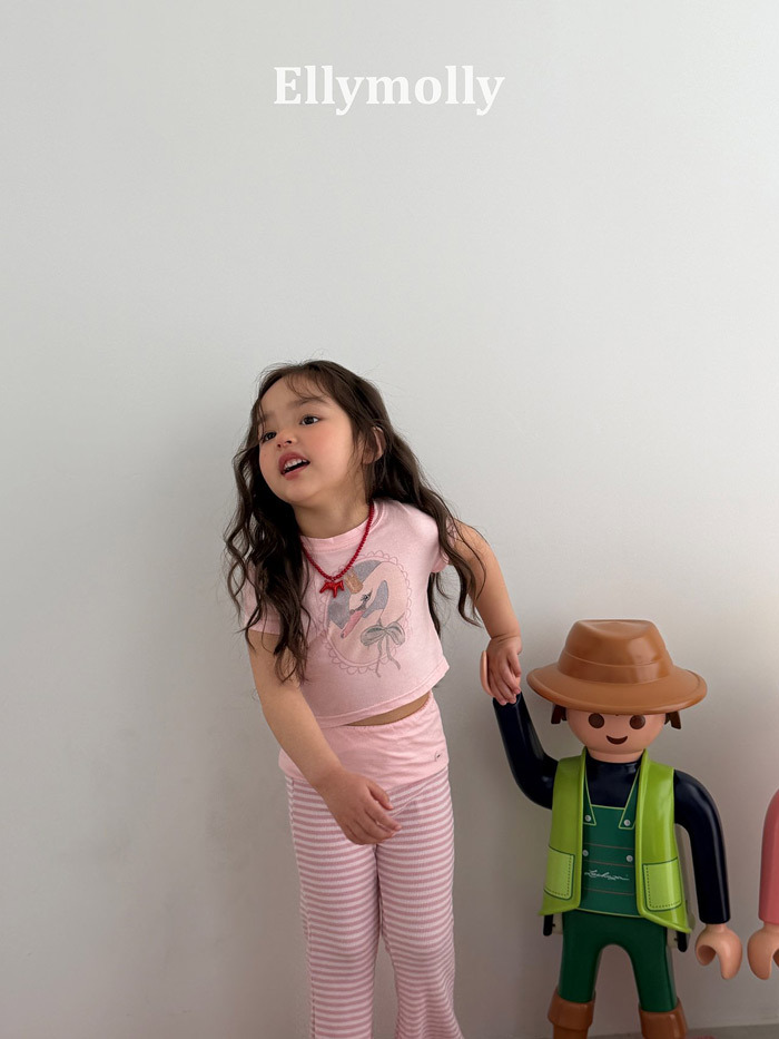 正韓夏EllyMolly 2色條紋喇叭褲