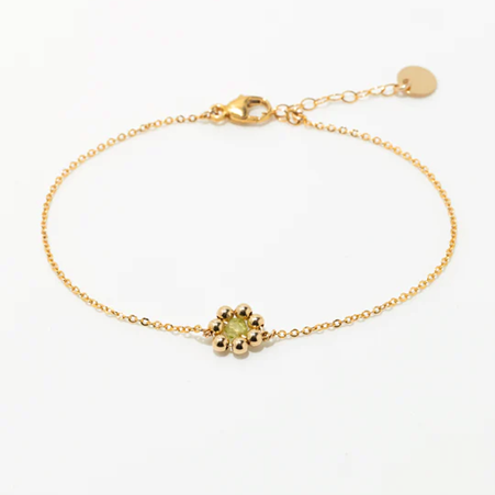 1YA0326-437 [YAY PARIS] Daisy Bracelet Peridot #200emdai1125 (EU)
