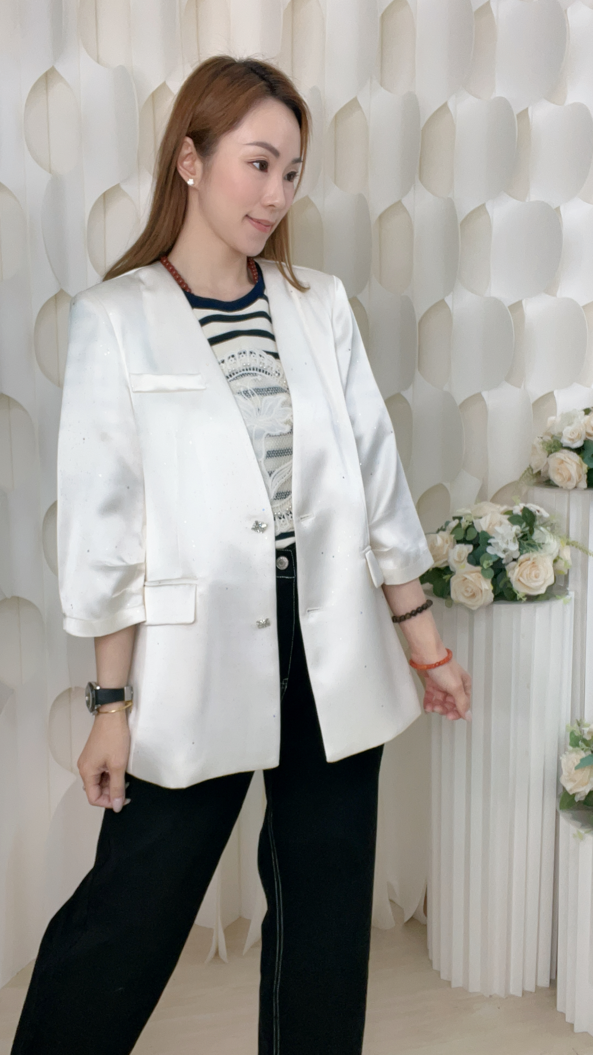 高質滑絲質閃片西裝外套(胸S:36/M:38/L:40吋) J6092 #2603clo