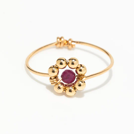 1YA0326-428 [YAY PARIS] Daisy Ring Ruby #100emdai130 (EU)