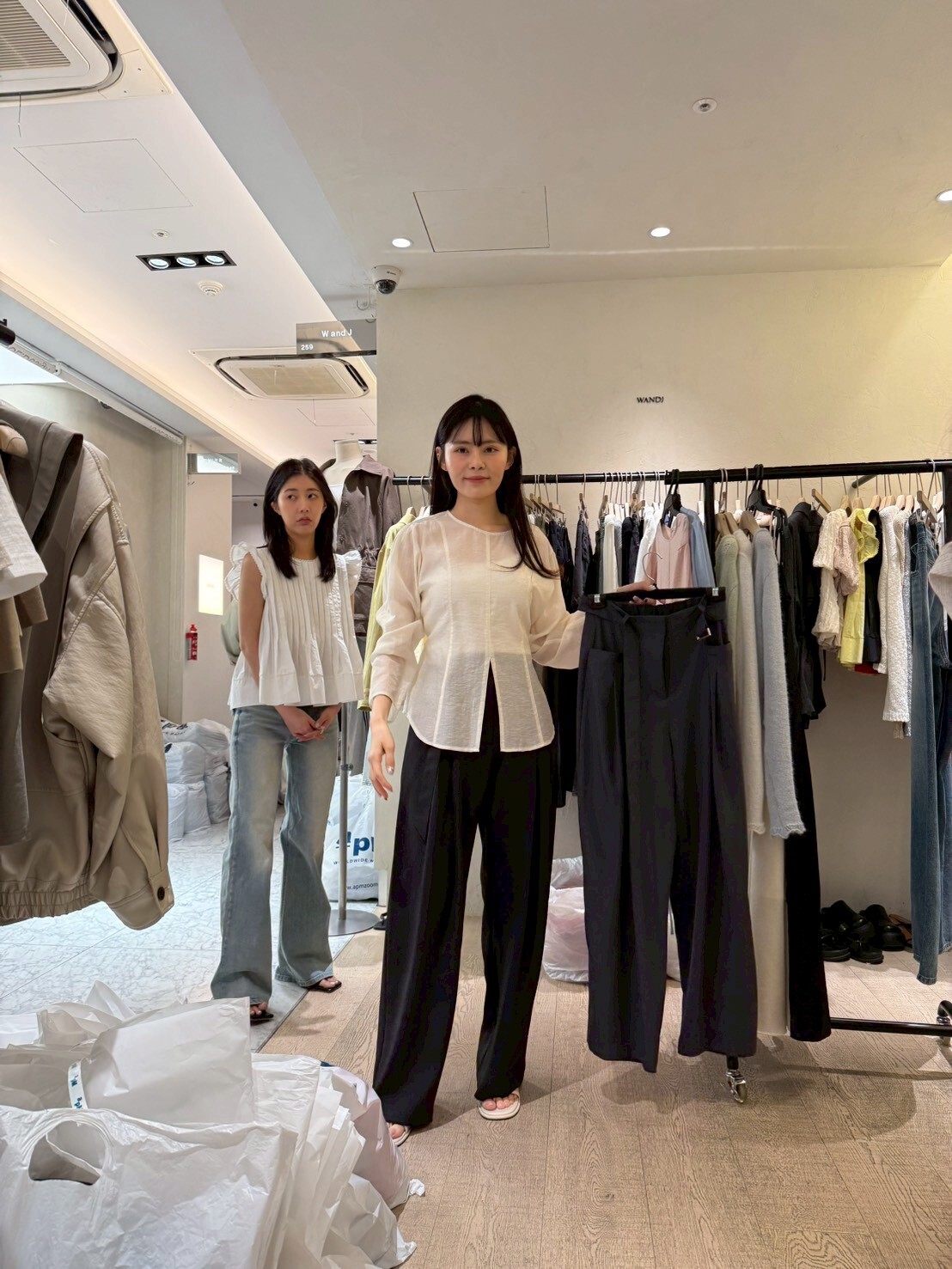 WJ5525 腰帶打摺闊褲 *特價* (充值購物金不適用)