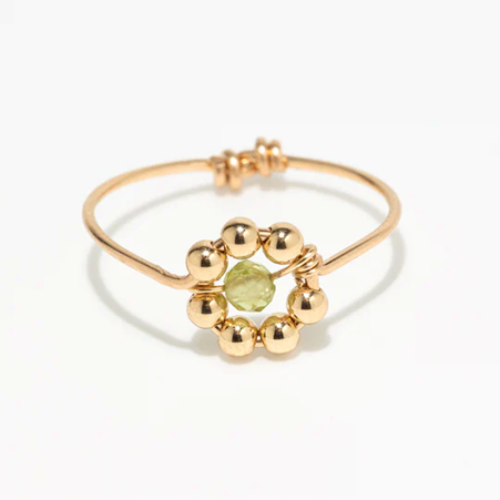 1YA0326-426 [YAY PARIS] Daisy Ring Peridot #100emdai1125 (EU)