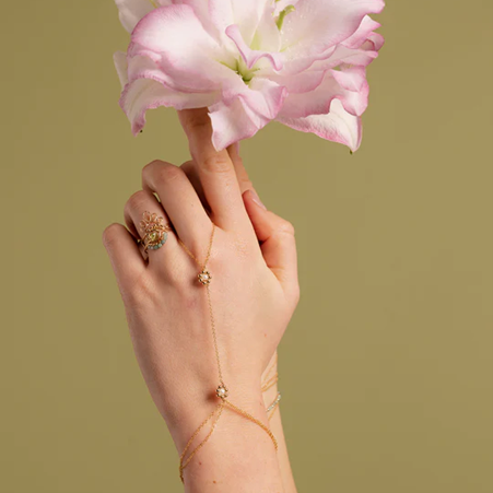 1YA0326-470 [YAY PARIS] Daisy Hand Jewelry Cultured Pearl #130dbdai101 (EU)