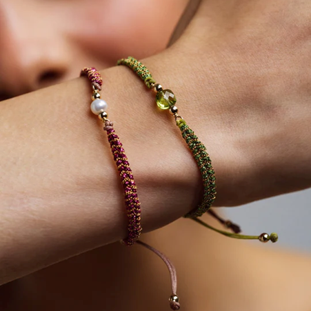 1YA0326-441 [YAY PARIS] Vaiana Cord Bracelet Peridot #204emvai22125 (EU)