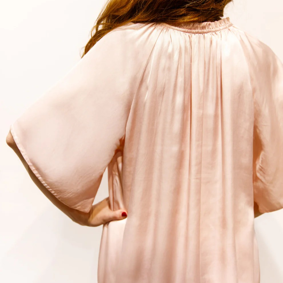 1BB0327-028 [BRIGITTE BARDOT] Pidou Satin Blouse with Lace Pink #122610100 (EU)