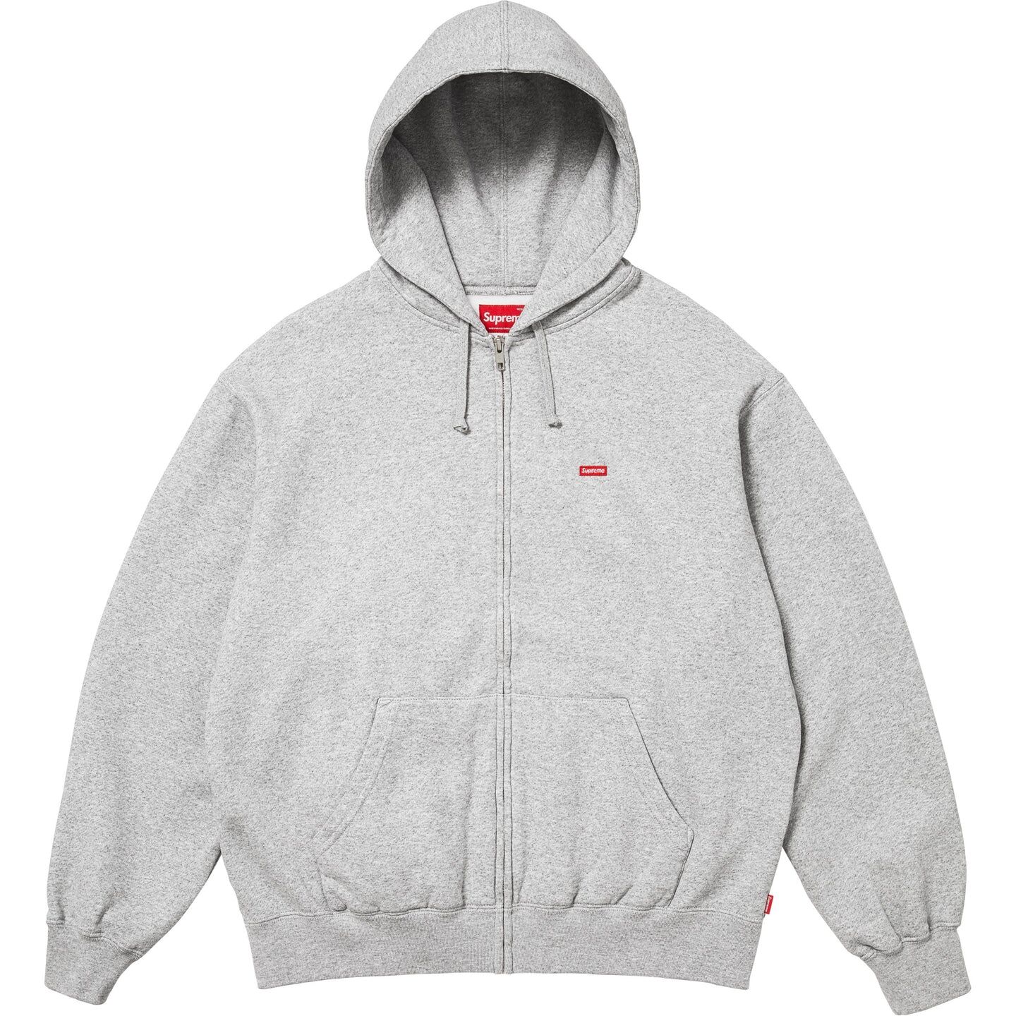 SUPREME SMALL BOX ZIP UP HOODED SWEATSHIRT FW25 HEATHER GREY