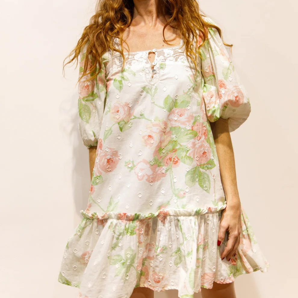 1BB0327-033 [BRIGITTE BARDOT] Anna Short Pink Print Dress #182610700 (EU)