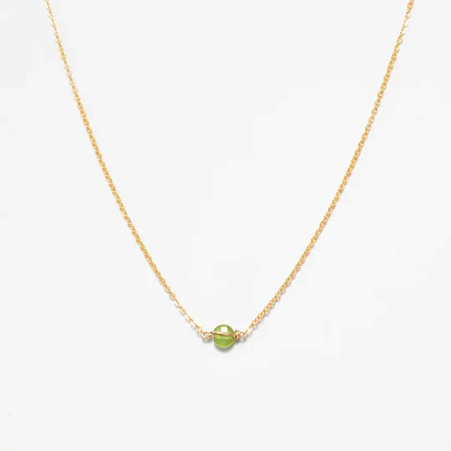 1YA0326-444 [YAY PARIS] Stella Necklace Peridot #510emst1125 (EU)