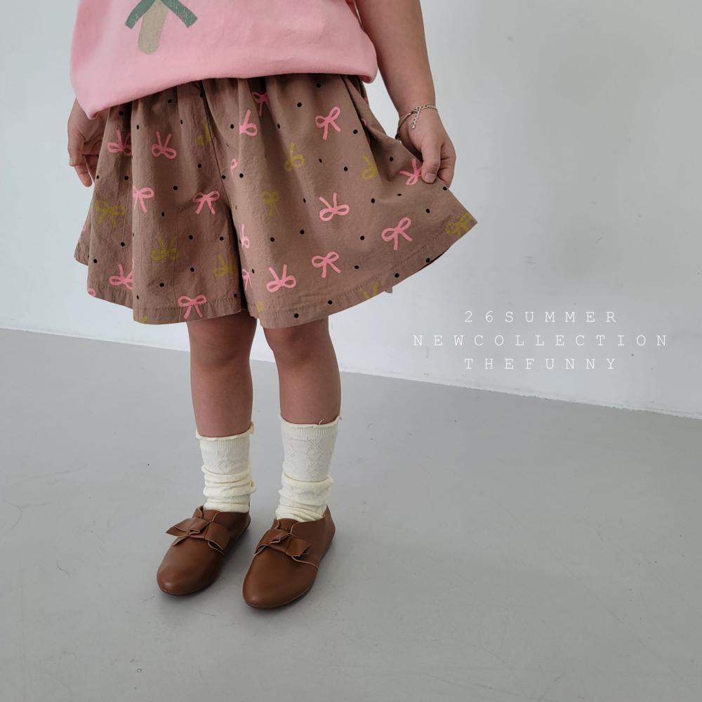 90-140 FUN 蝴蝶結甜美裙褲 2色