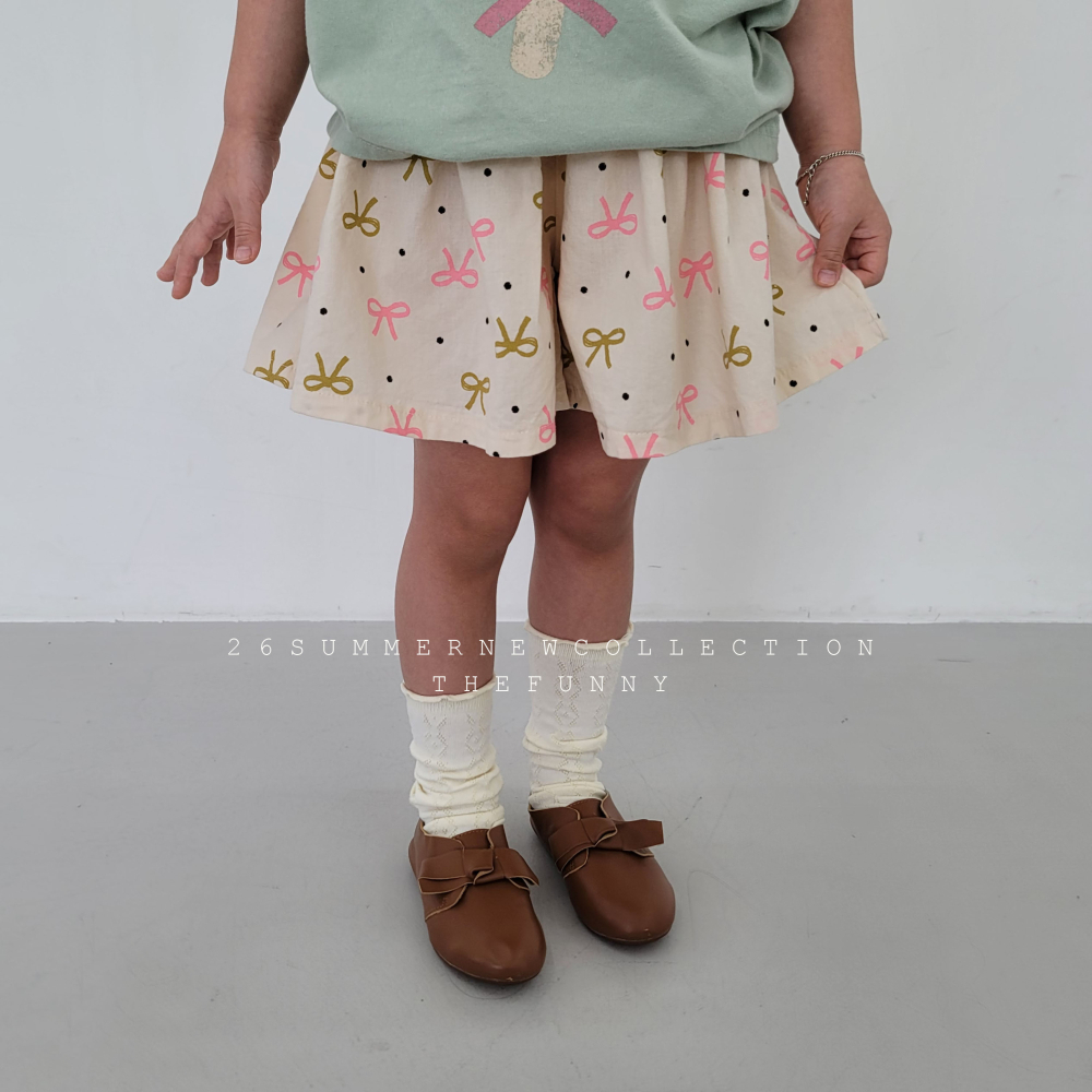 90-140 FUN 蝴蝶結甜美裙褲 2色