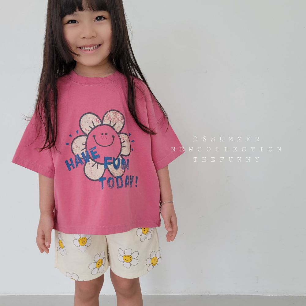 90-140 FUN 笑臉小花上衣 2色