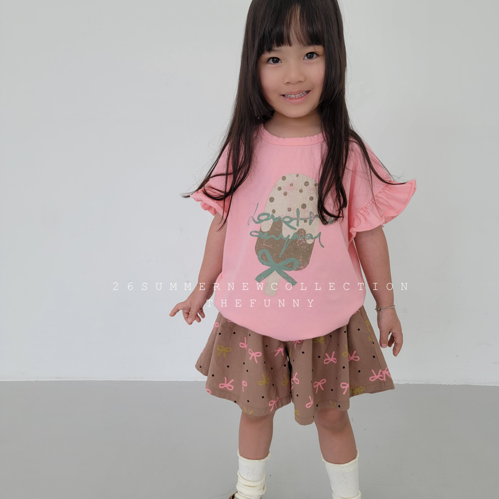 90-140 FUN 冰淇淋荷葉袖上衣 2色