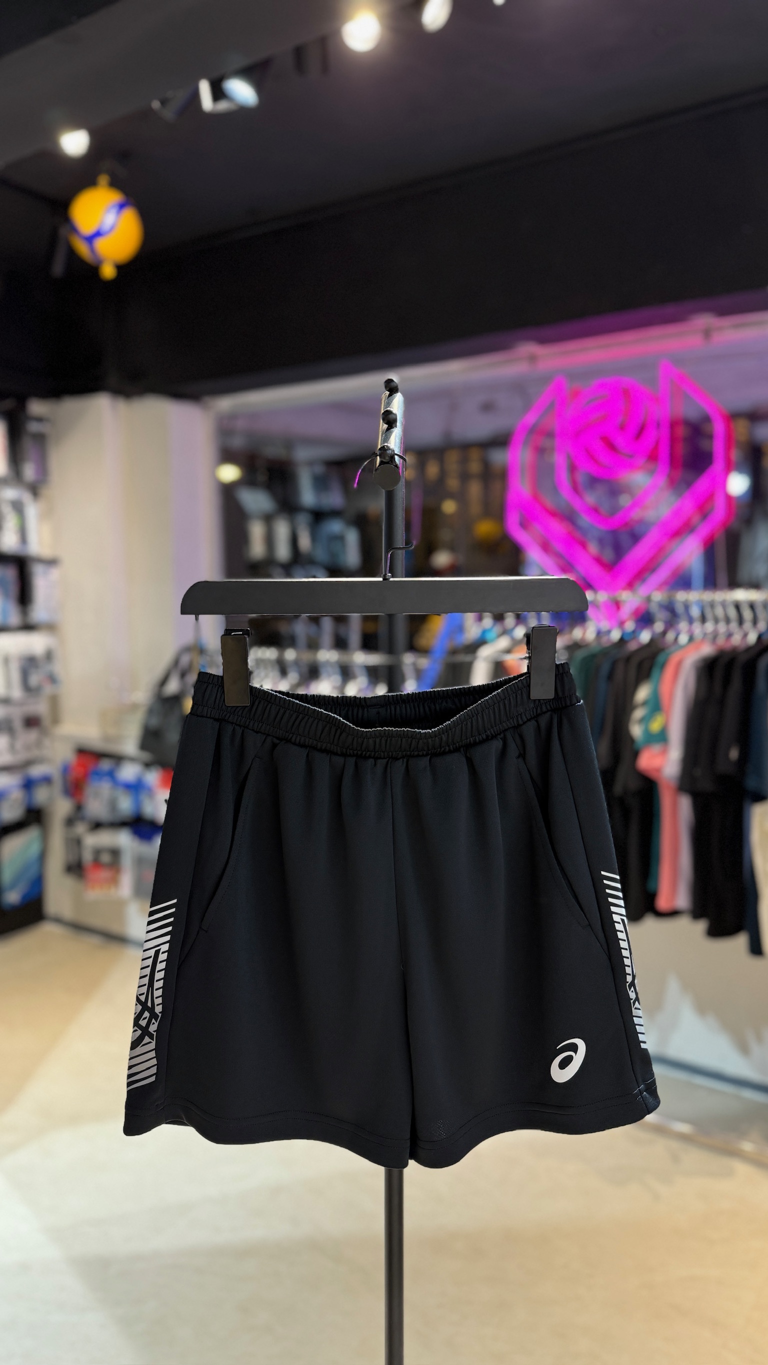 ASICS SHORTS 白灰LOGO
