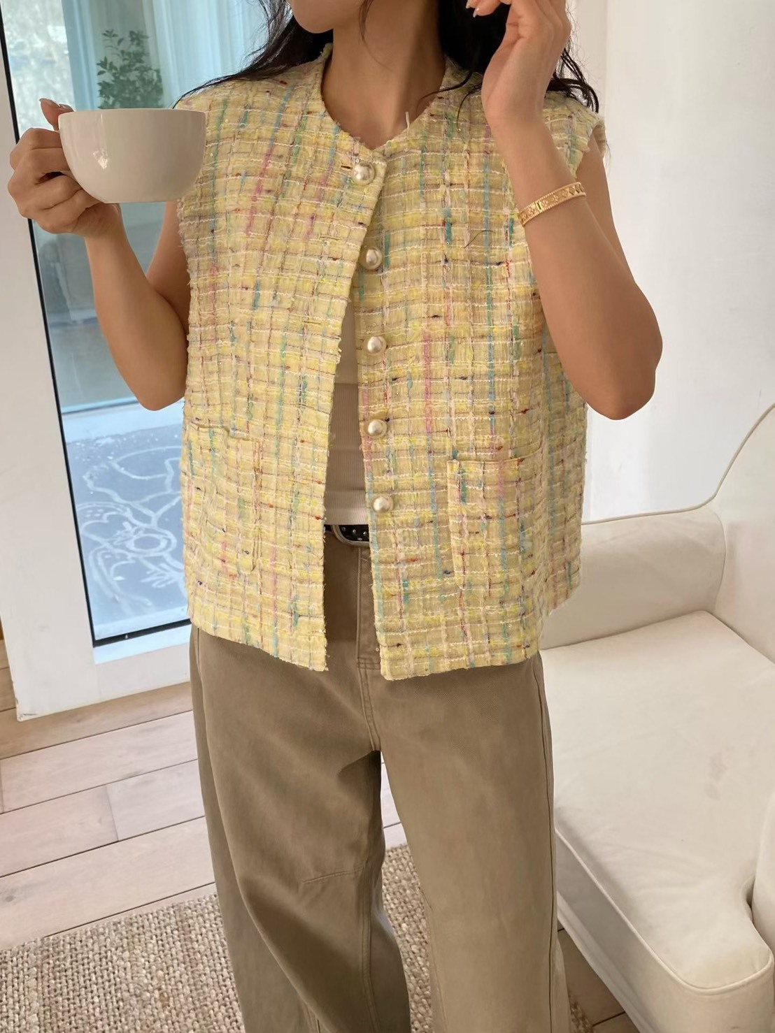 小香大珍珠馬甲外套