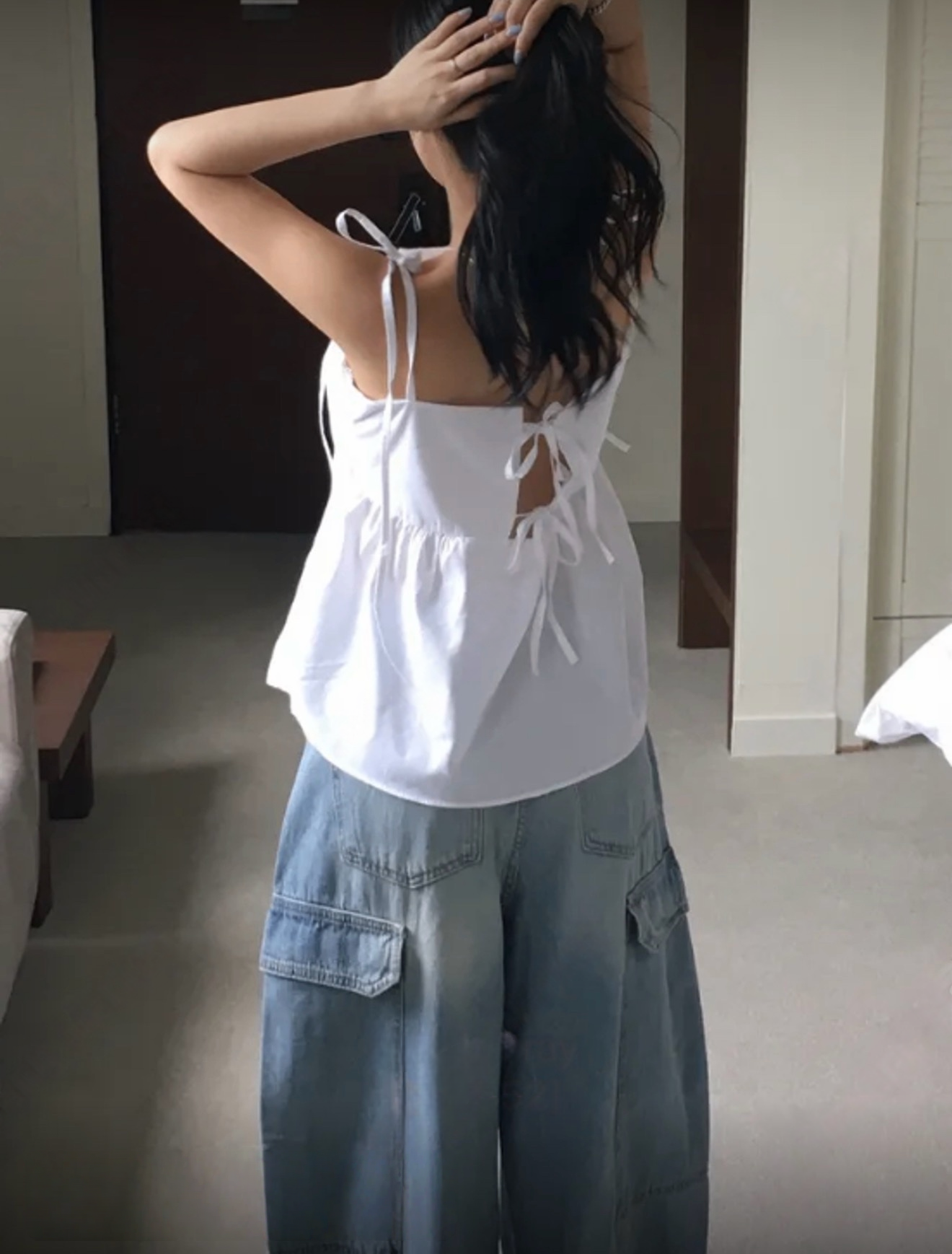（3月韓國連線）T1362｜夏日必備！清爽綁繩吊帶外搭小背心♡⸝⸝