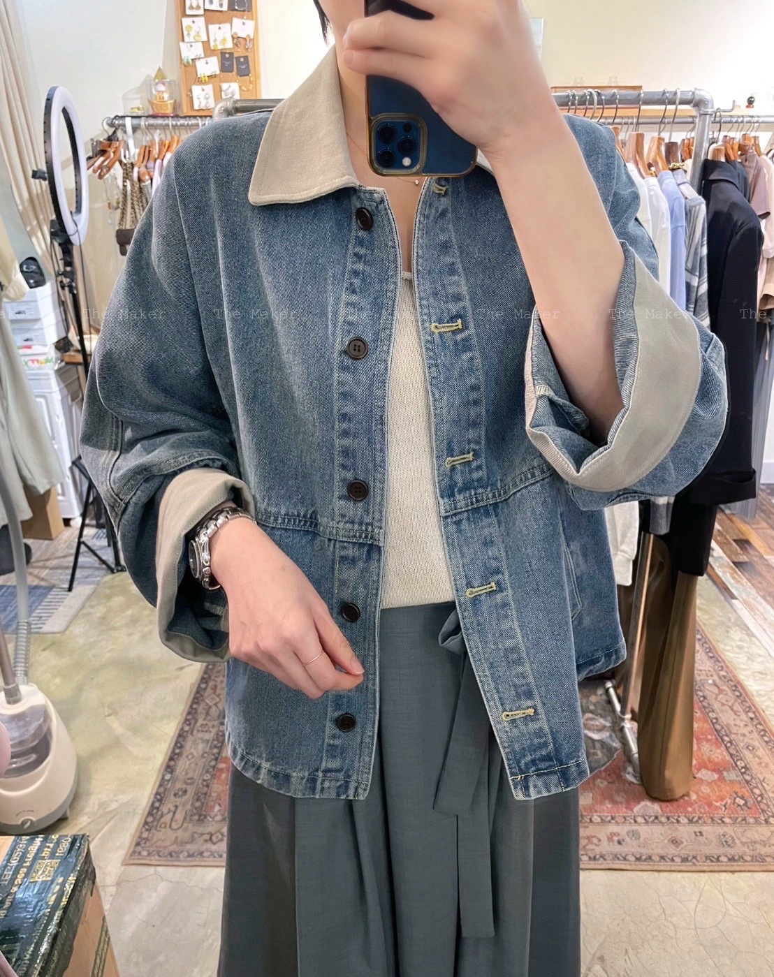 💙 型格立體袖牛仔褸 💙