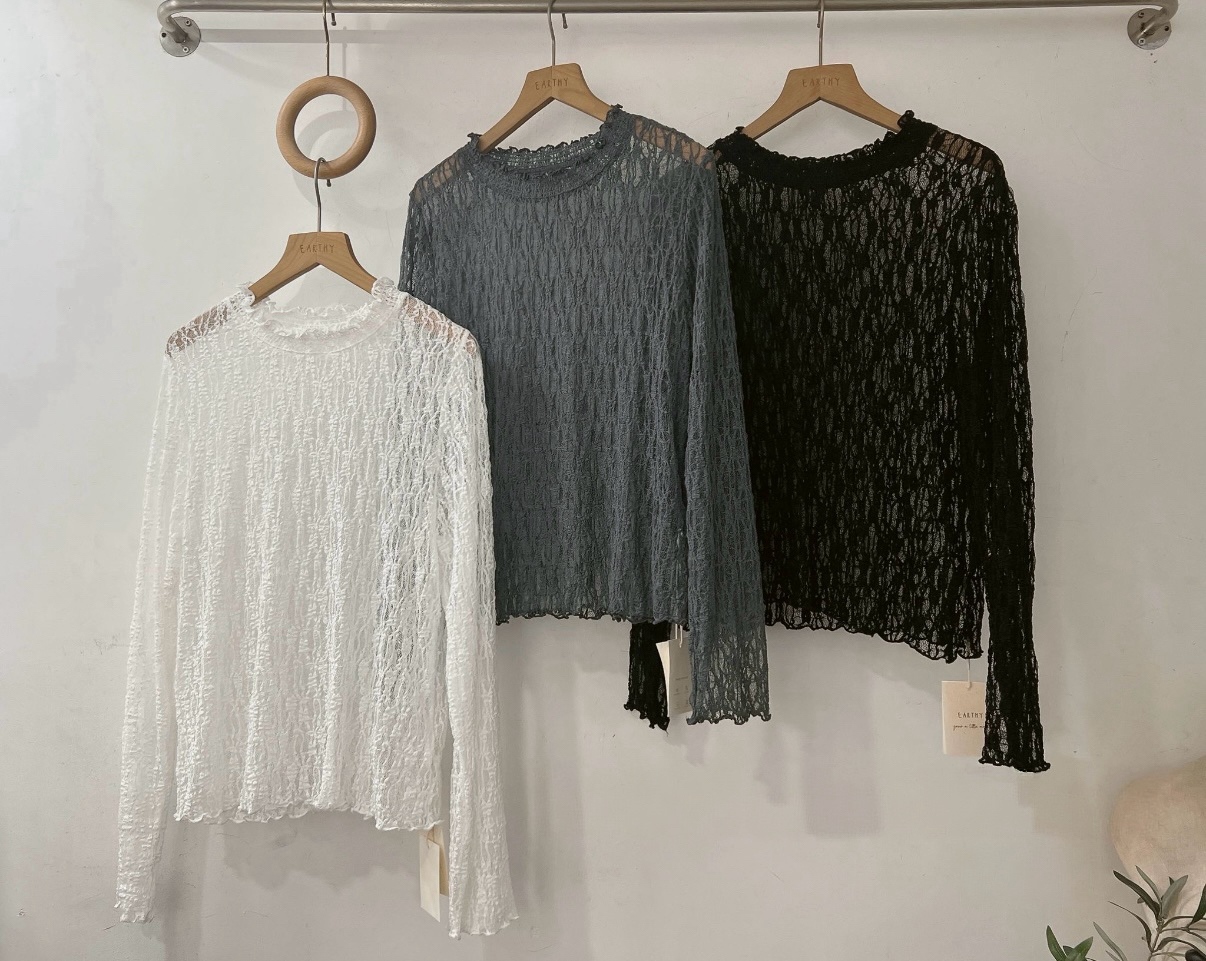 鏤空親膚長袖Lace Top