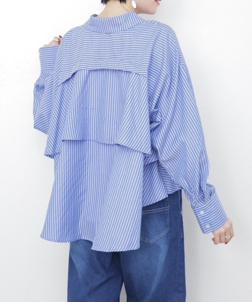 260327 新款日系女裝不規則ruffle 恤衫/3 色