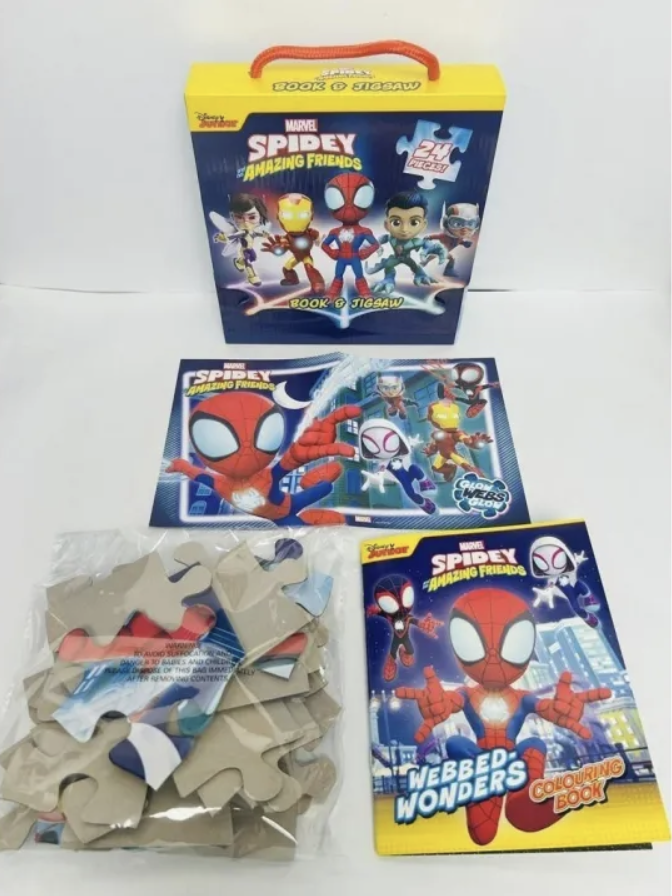 Marvel Spidey & Amazing Friends Book & Jigsaw Gift Set Boxset With Colouring Book
