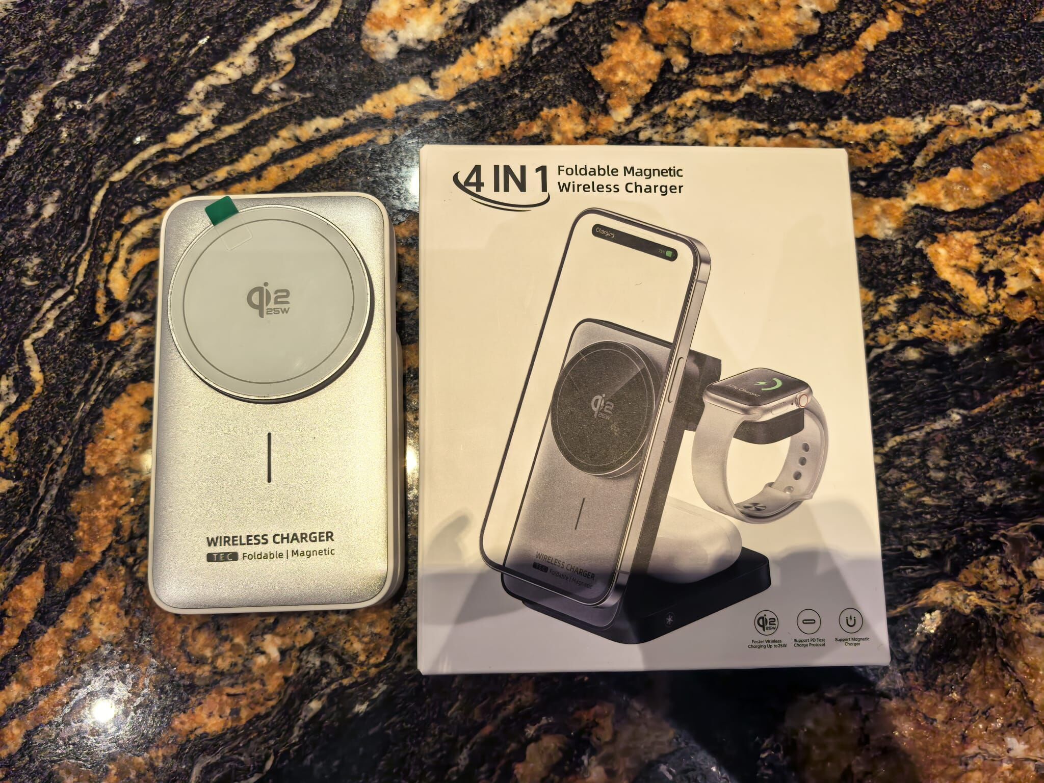 1 O2W SELECTION HT-569 4-IN-1 MULTIFUNCTIONAL TEC COOLING MAGNETIC WIRELESS CHARGER - WHITE