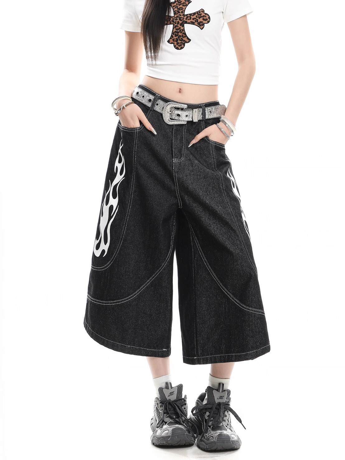 火焰車線七分褲