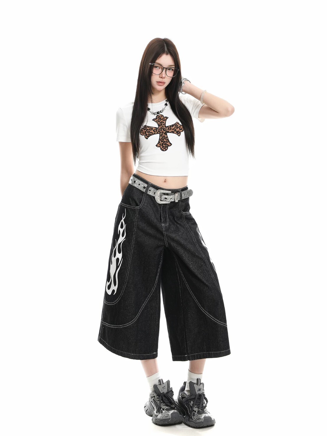 火焰車線七分褲