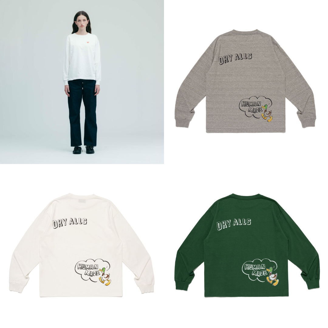 預購┃日本製 HUMAN MADE GRAPHIC L/S T-SHIRT 愛心刺繡 鴨子 長袖 長T