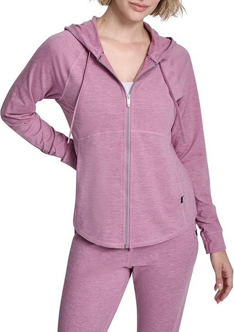 [S] DKNY DUSTY ORCHID SPACEDYE FULL ZIP HOODIE, DP6J9709-QHF (SD1860)