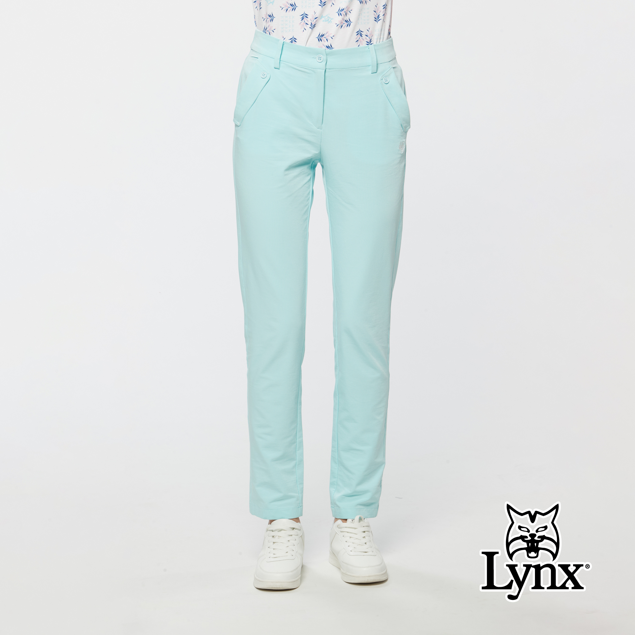 女款吸濕排汗彈性舒適環保面料造型口袋設計長褲