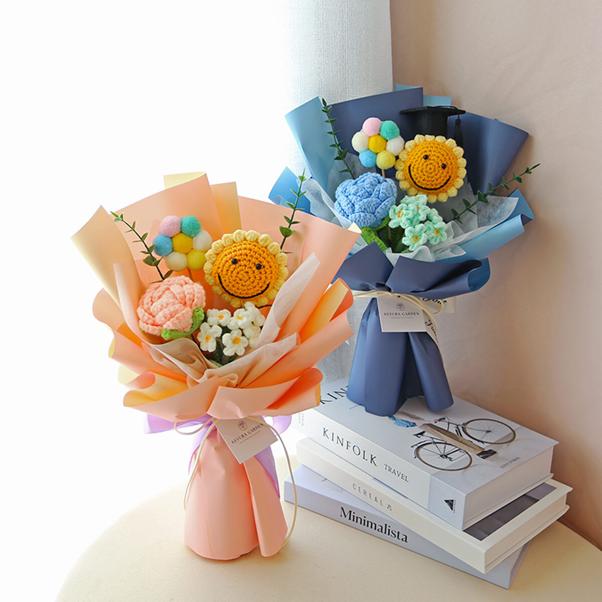 G57｜微笑向日葵編織花束