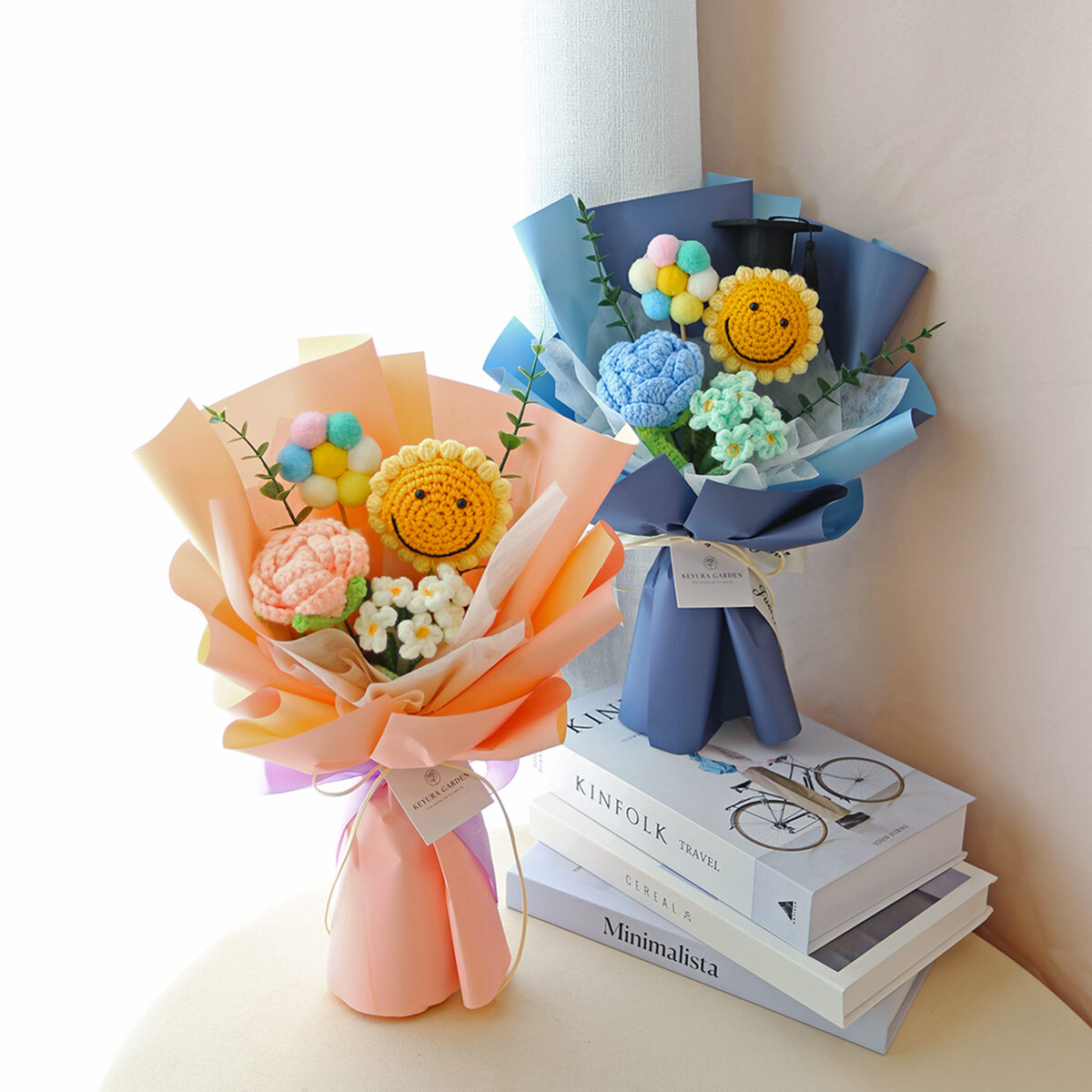 G57｜微笑向日葵編織花束