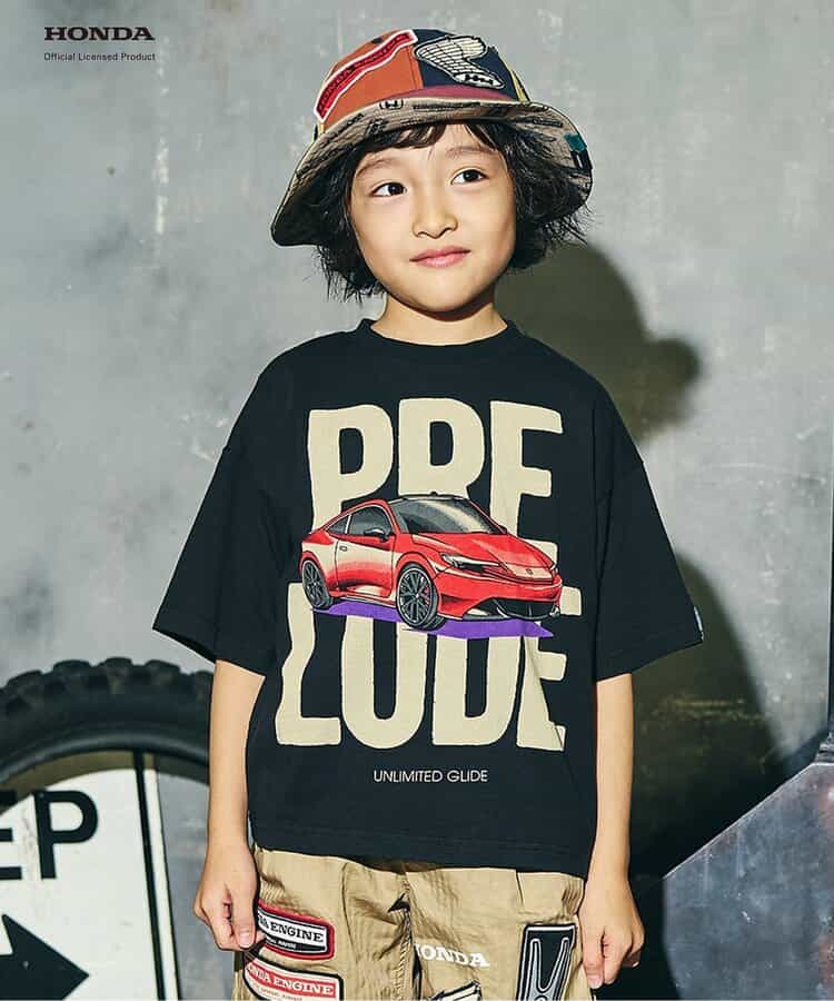 日本 F.O.KIDS X HONDA 帥車印花 純棉短袖T恤 (黑色，130) R207016