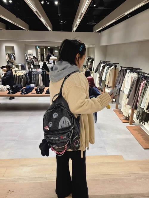 【現貨+預購】手繪笑臉牛仔後背包『預購時間7-14天』