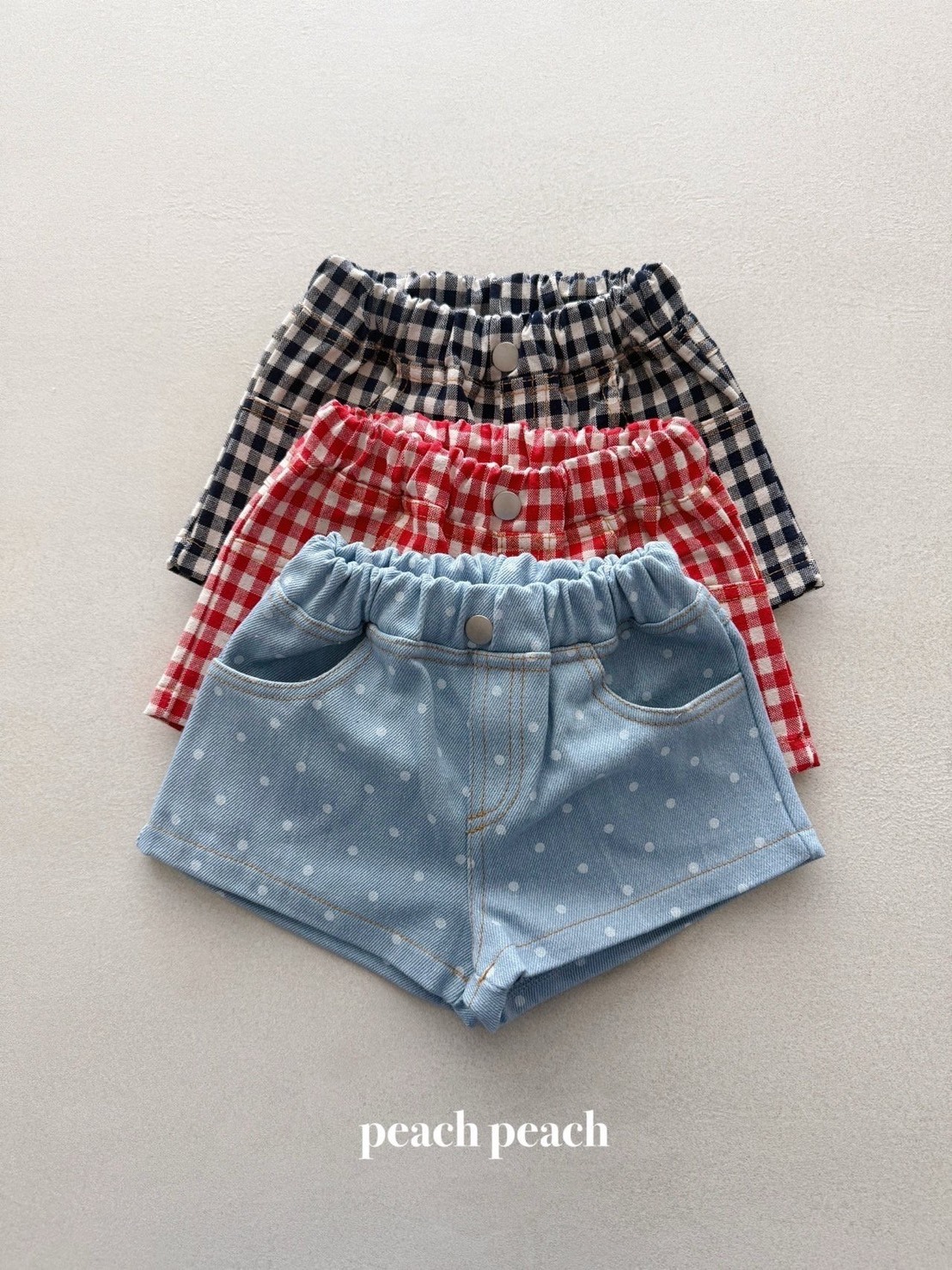 小日光格紋短褲