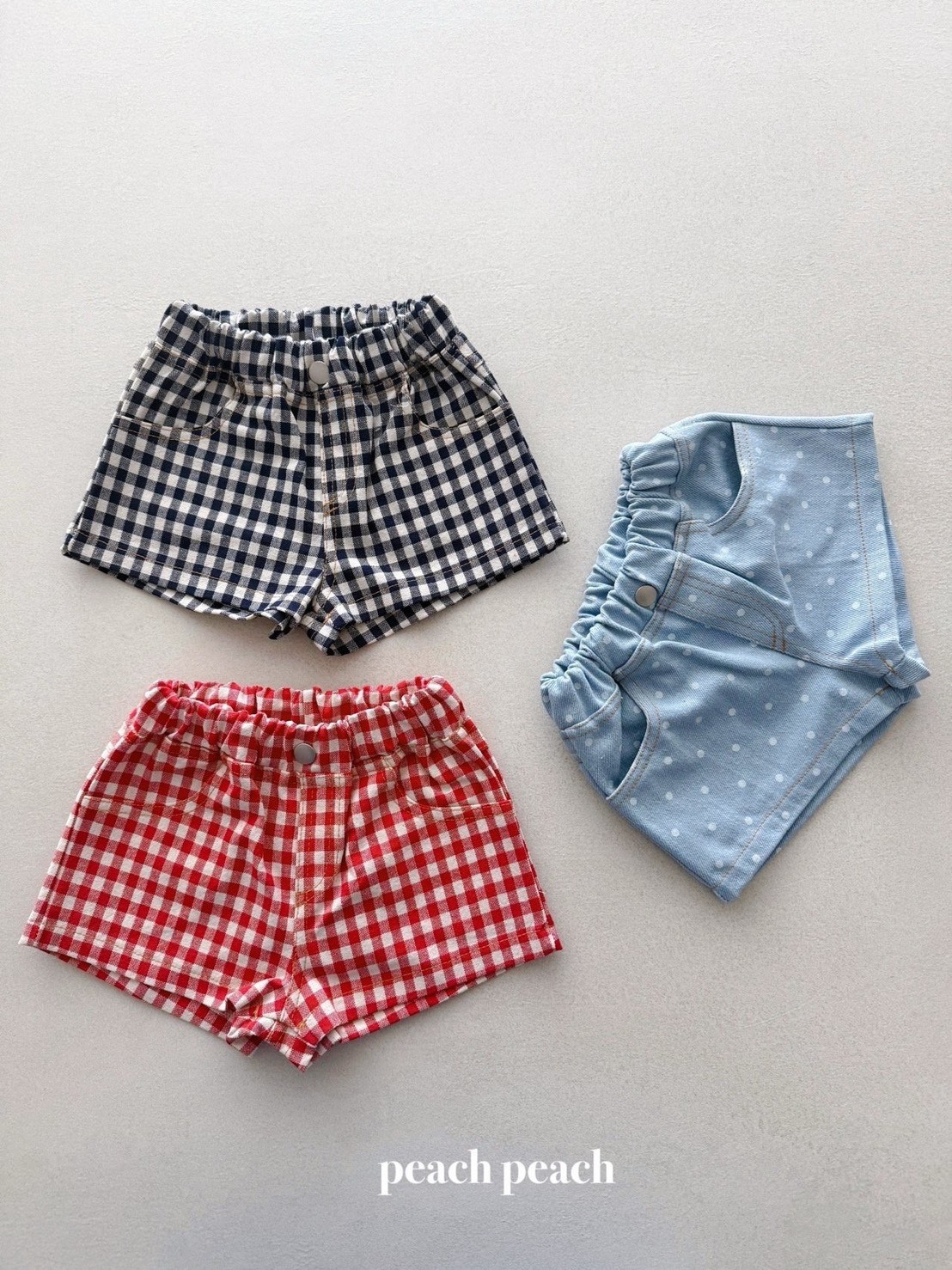 小日光格紋短褲