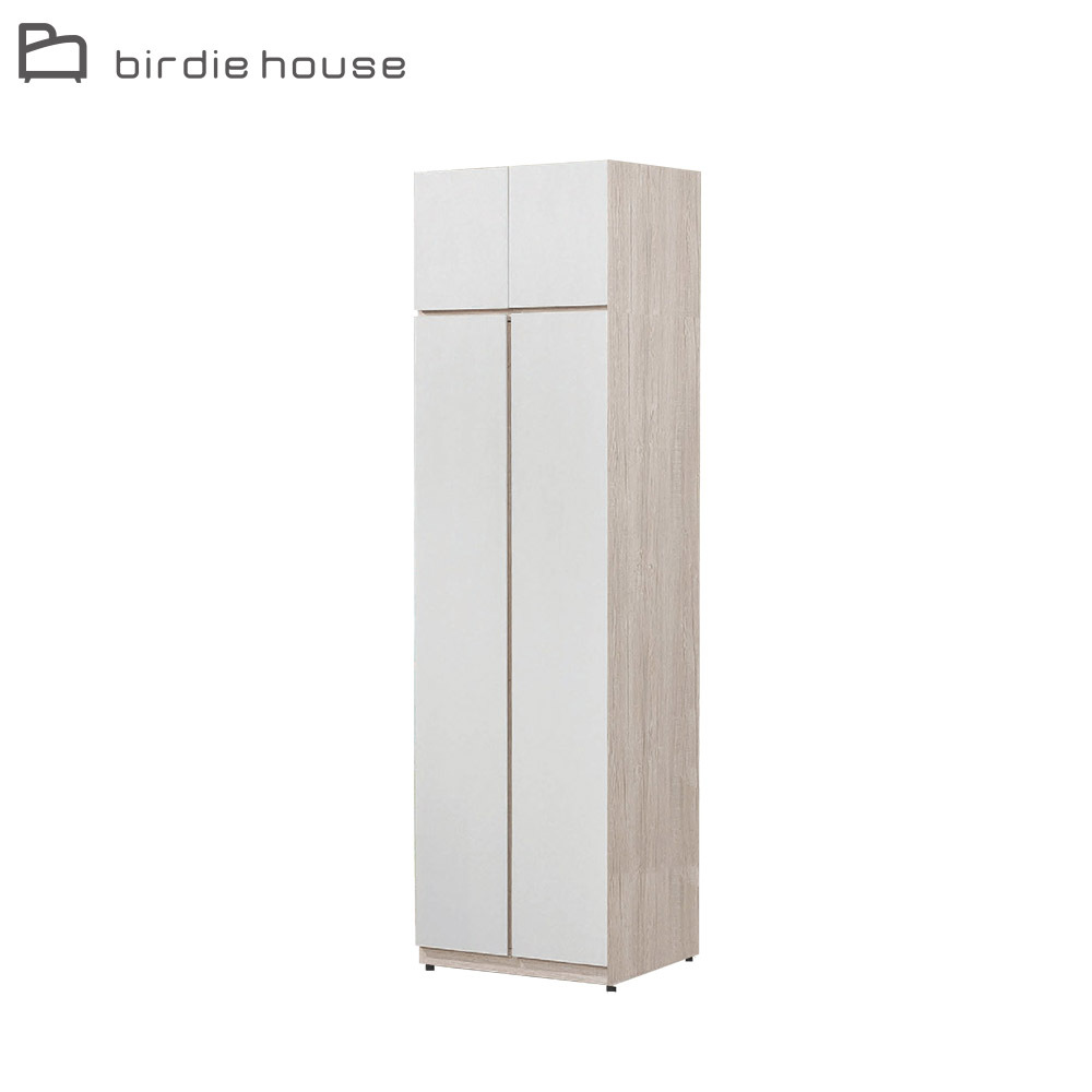 柏蒂家居-巴克利2.7尺二門加高型衣櫃/衣櫥-雙吊桿(衣櫃+棉被櫃)