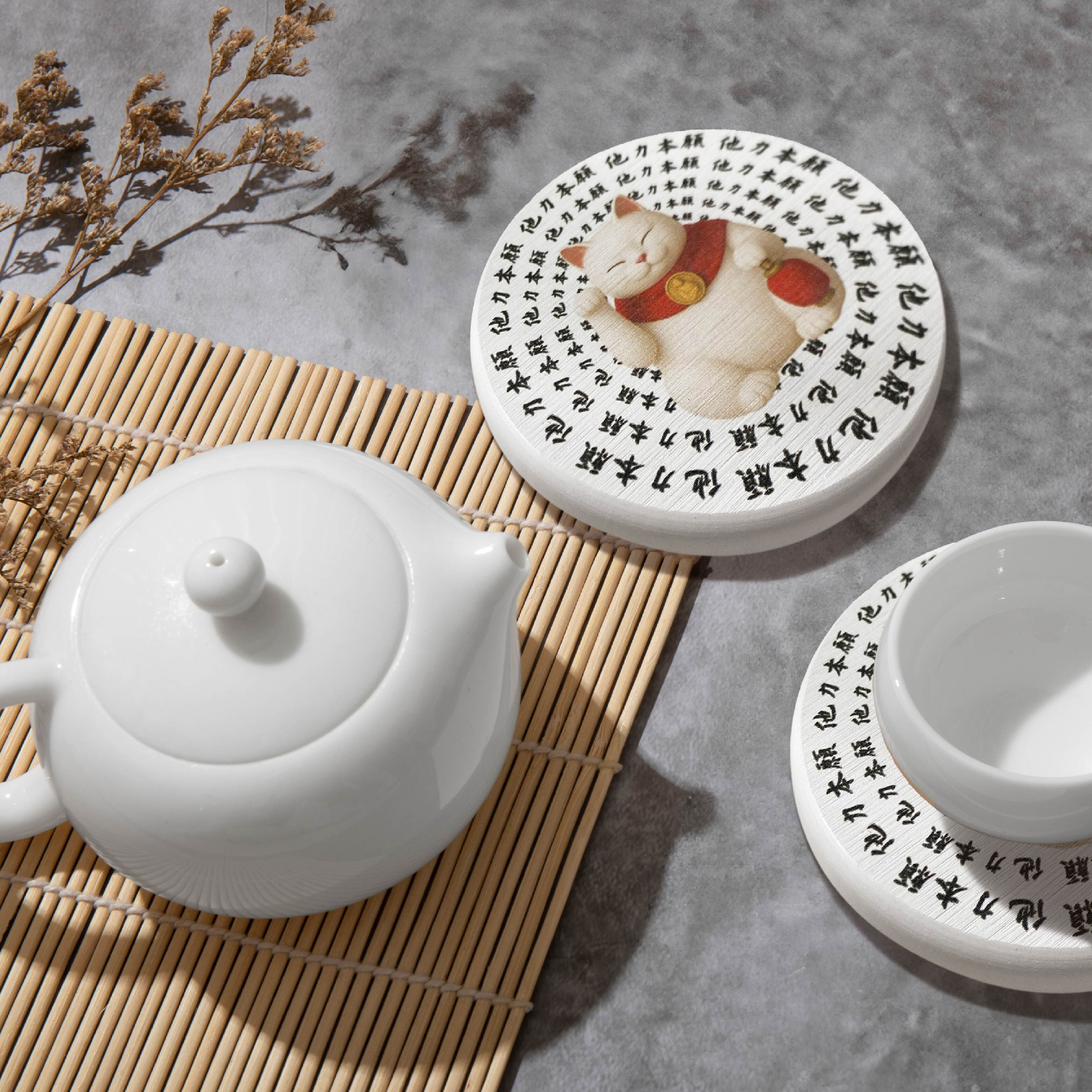 他力本願 珪藻土杯墊