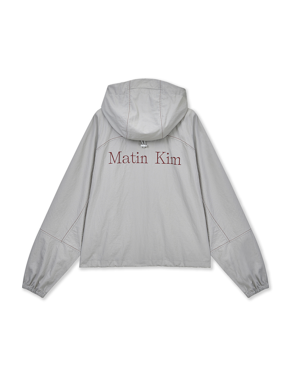 短版LOGO連帽風衣外套 淺米色