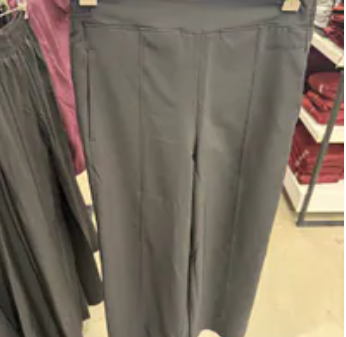 [S] CALVIN KLEIN BLACK ACTIVE COMMUTE WIDE LEG PANTS, 404F619-001 (SCK853)