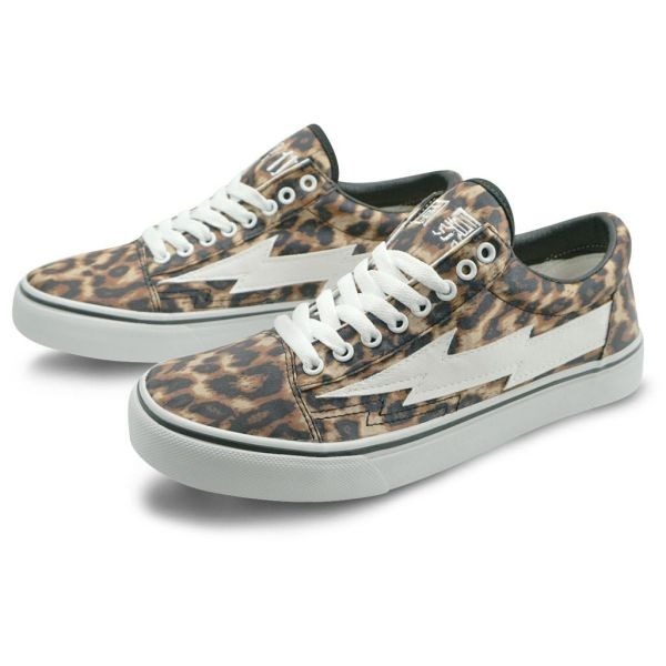 【REVENGE X STORM】CLASSIC PLUS 低筒滑板鞋｜火焰閃電 經典街頭-咖啡豹紋