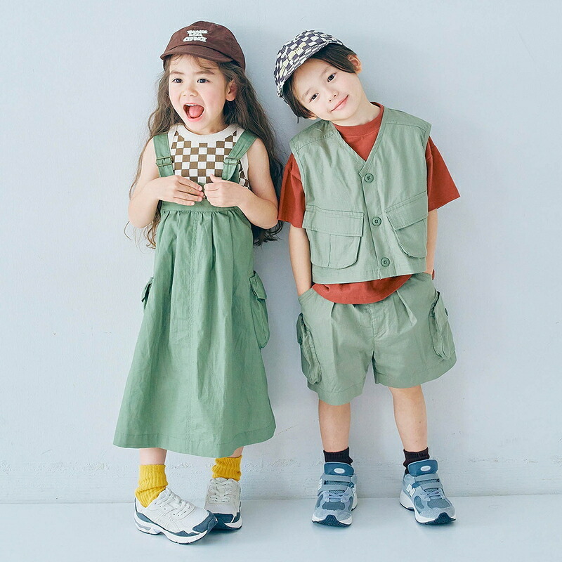 日本 p.premier 大口袋 寬版工裝休閒短褲 (軍綠色，130) P223016