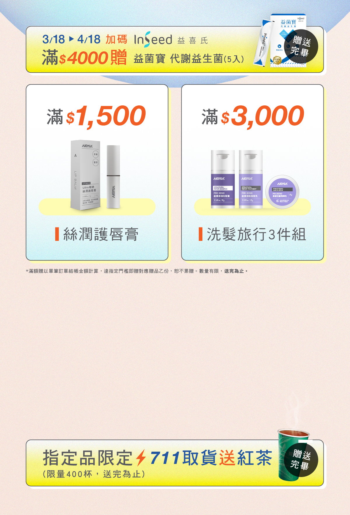 2026 三月活動 滿額贈