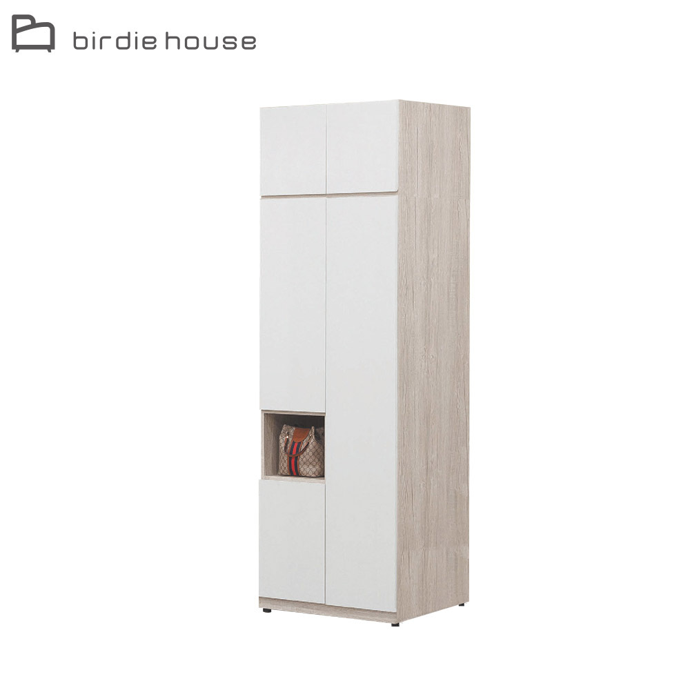 柏蒂家居-巴克利2.7尺五門加高型衣櫃/衣櫥-雙吊桿+三置物格(衣櫃+棉被櫃)