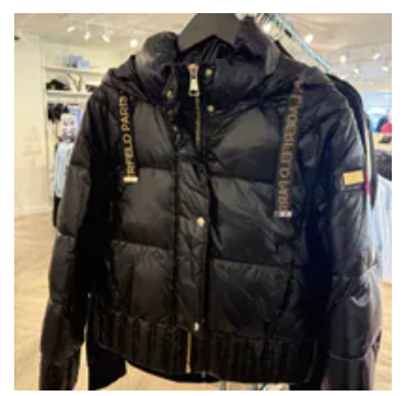 [S] KARL LAGERFELD BLACK CROPPED PUFFER, LWQMD163-BLK (SKL1591)