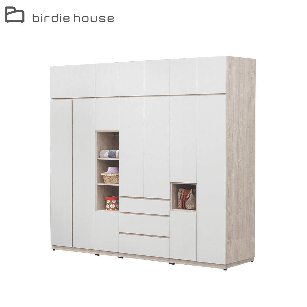 柏蒂家居-巴克利9.3尺多功能收納加高型衣櫃組合(衣櫃+棉被櫃)