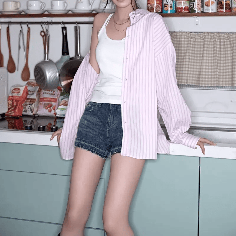 ASON｜FOLD DENIM SHORT PANTS [2 colors]