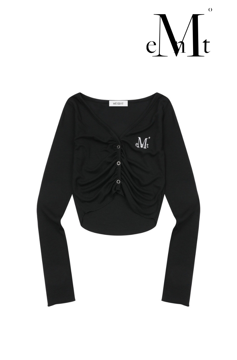 【 4/19收單 】MUCENT 芭蕾風雲感抓皺短版罩衫 韓國