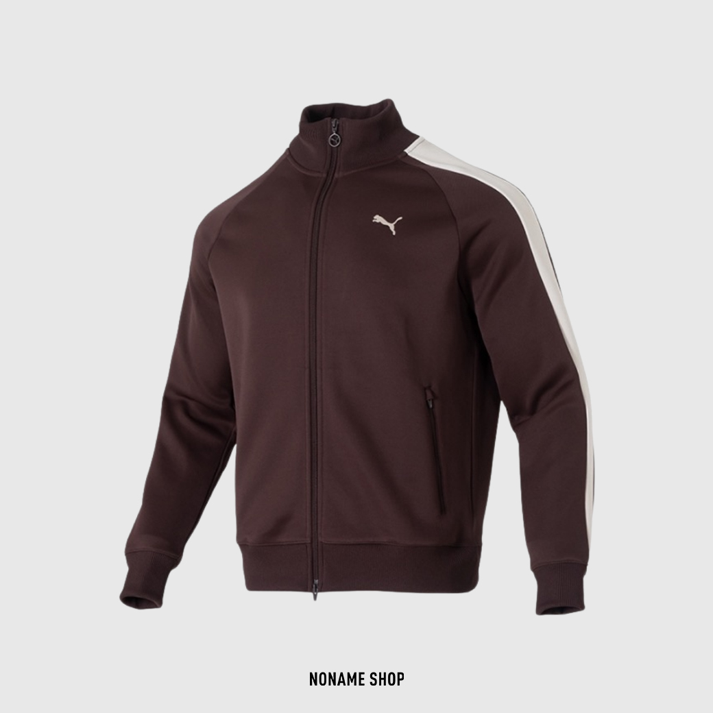 PUMA T7 張凌赫同款 立領 運動 休閒 外套 摩卡棕 (男款)